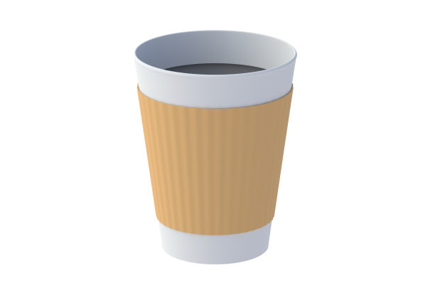 一次性纸咖啡杯孤立在白色背景。三维渲染图片下载