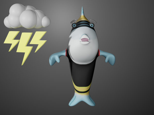 鱼、雨和闪电图片下载