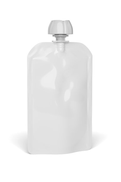 白色空塑料袋婴儿食品模型孤立在白色。3 d渲染。图片下载