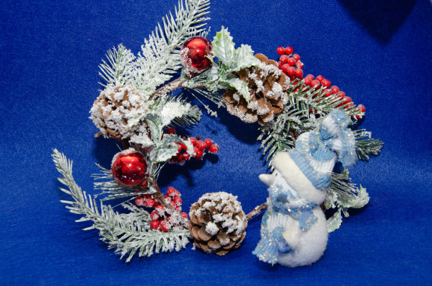 圣诞背景有星星和雪花的雪人图片下载