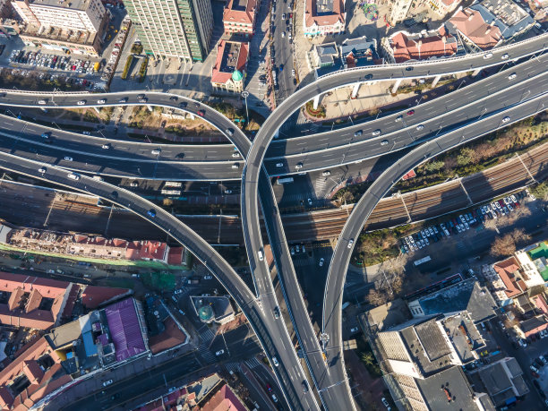 青岛市区立交桥航拍图片下载