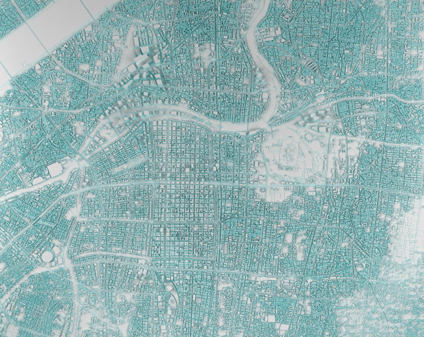 大阪市鸟瞰图图片下载