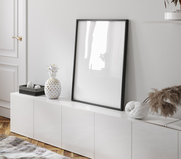 框架模型在现代客厅室内背景图片下载