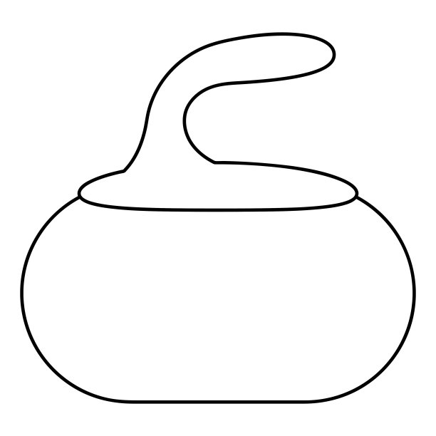 花岗岩弹。冰壶石。草图。在溜冰场进行团队比赛时使用的运动器材。矢量图标。彩色书图片下载