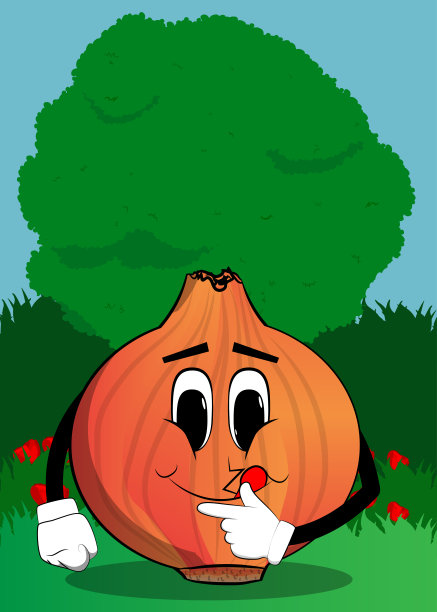 拿着洋葱的手指放在嘴前。图片下载