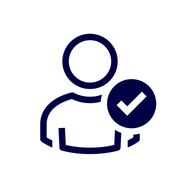 账户登录图标。验证成员概要文件。带有勾号的个人、用户。确认用户帐户。有效的,批准,验证图片下载