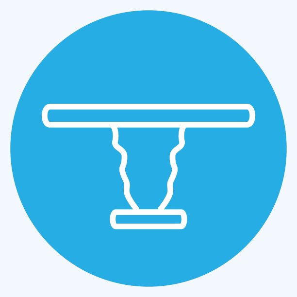 咖啡桌图标在时尚的蓝色眼睛风格孤立在柔和的蓝色背景图片下载