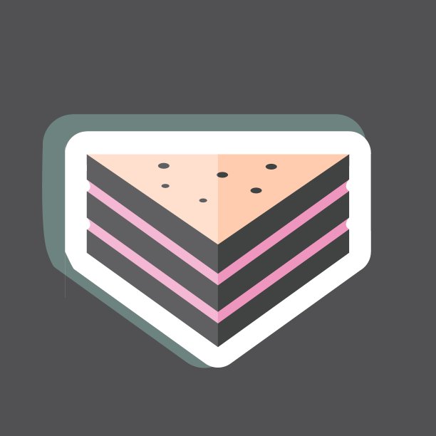 三明治贴纸在时尚孤立的黑色背景图片下载