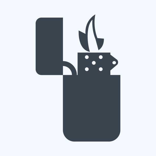 轻图标在时尚字形风格孤立在软蓝色背景图片下载