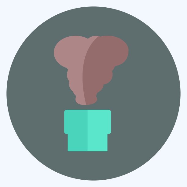 有毒气体释放图标在时尚平面风格孤立在软蓝色背景图片下载