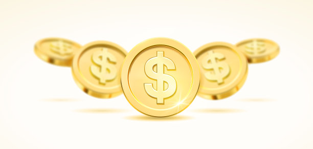 收益与利润，金融资产与投资。矢量金币的背景或横幅。银行和存款，利息和经济。省钱致富的例证图片下载