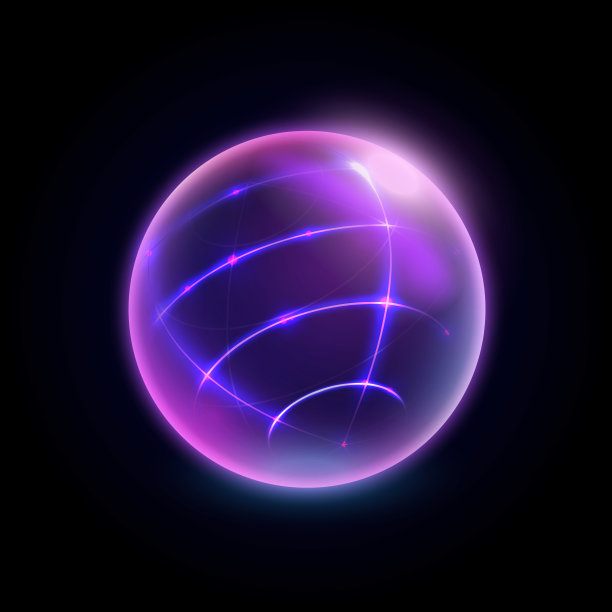 安全防护能量泡隔离防护球，以网格网格作为物理屏障。矢量霓虹灯地球仪，圆型物体，虚拟现实元素的网络空间和数字空间图片下载