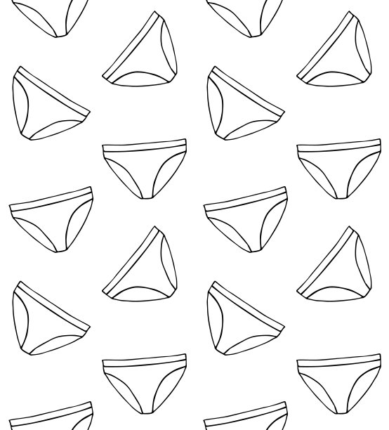 矢量无缝图案的手绘涂鸦素描内裤图片下载