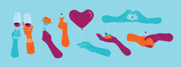 手定现代风格情人节图片下载