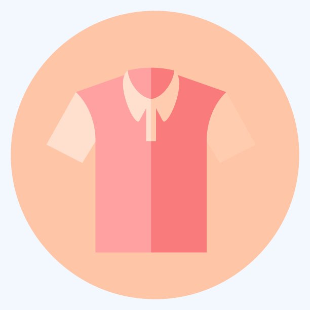 休闲衬衫图标在时尚平面风格孤立在软蓝色背景图片下载