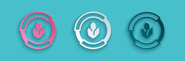 剪纸农业土壤测试和结果图标孤立在蓝色背景上。数字土壤分析。纸艺术风格。向量图片下载