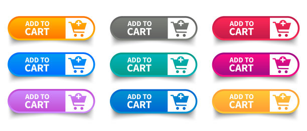 添加到购物车按钮。购物车图标。矢量插图。图片下载