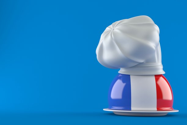 带有法国国旗的餐饮圆顶图片下载