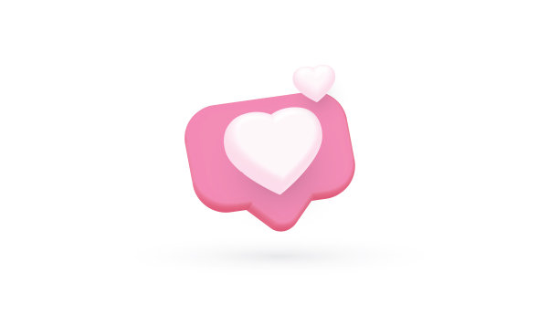 社交媒体心脏图标，在线社交通信应用程序图片下载