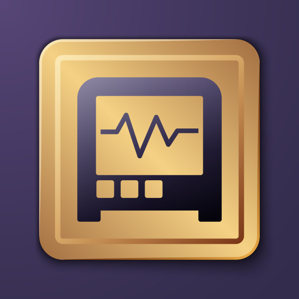 紫色地震仪图标孤立在紫色上图片下载