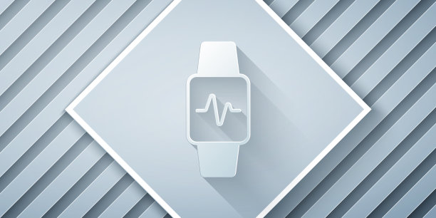 剪纸智能手表显示心率图标图片下载