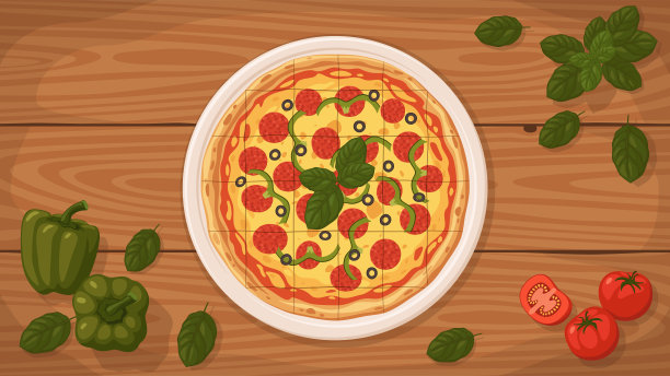 美味的圣路易斯风格披萨放在盘子里。图片下载