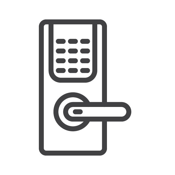 智能门锁与键盘线图标图片下载