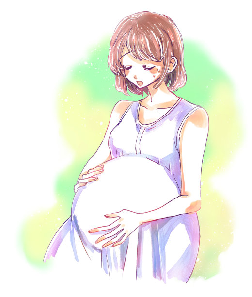 孕妇不适插画图片下载