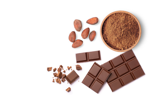 巧克力棒，可可粉和可可豆图片下载