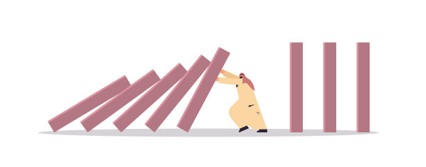 强调阿拉伯商人停止多米诺骨牌效应危机管理连锁反应金融干预冲突预防图片下载