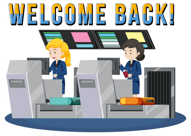 欢迎回来排版设计与地面服务人员图片下载