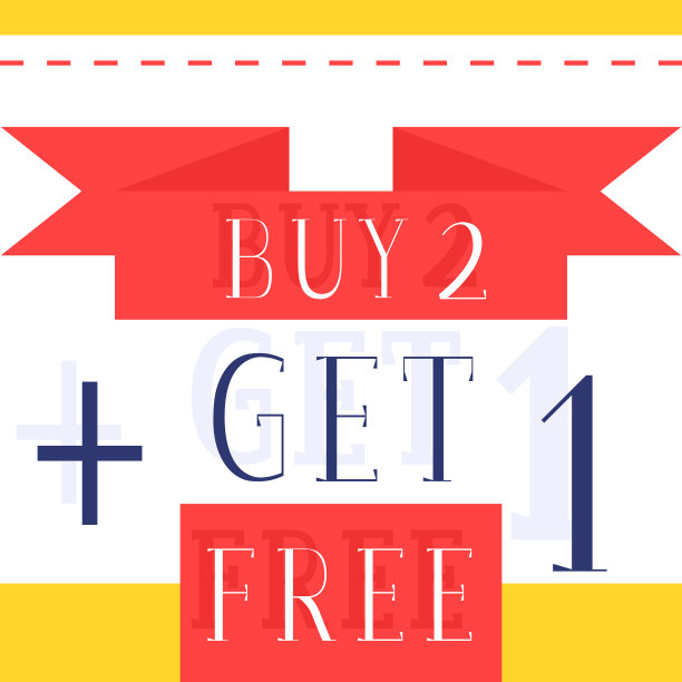 买二送一的促销横幅图片下载