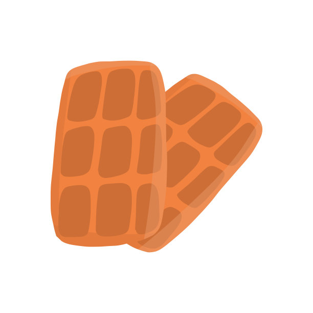 矢量华夫饼在手绘卡通风格孤立在白色背景上。图片下载