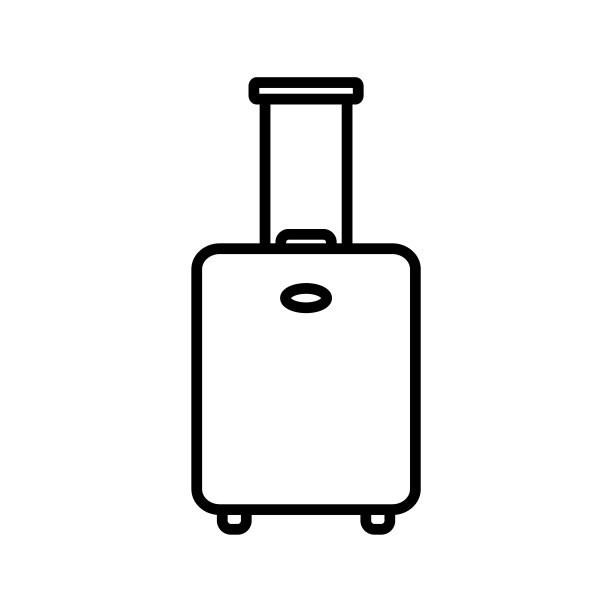 行李线图标，矢量轮廓标志孤立在白色背景图片下载