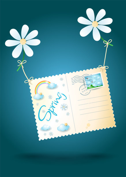 飞行的复古明信片在黑暗的背景，季节性的设计。矢量插图eps10图片下载