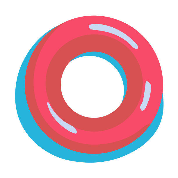 红色圆形气垫半平面颜色矢量对象图片下载