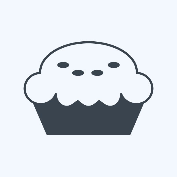 派图标在时尚字形风格孤立在软蓝色背景图片下载