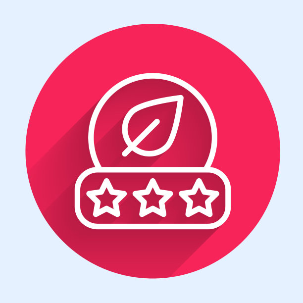 白线茶叶图标孤立与长阴影图片下载