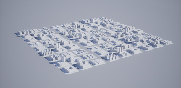 市中心建筑，模拟城市，三维渲染图片下载