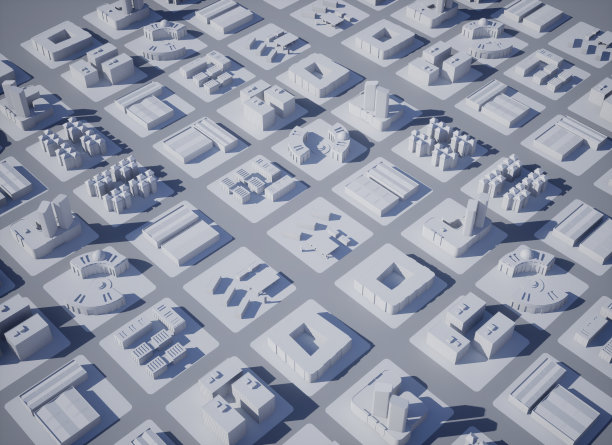 市中心建筑，模拟城市，三维渲染图片下载