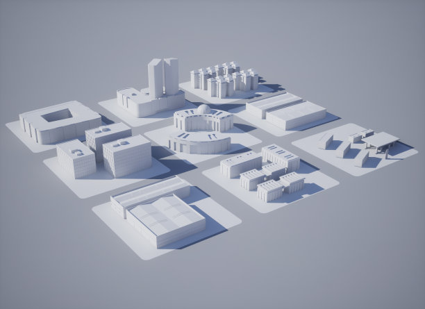 市中心建筑，模拟城市，三维渲染图片下载