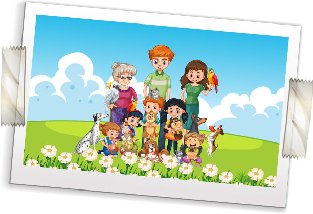 一张白色背景的幸福家庭的照片图片下载