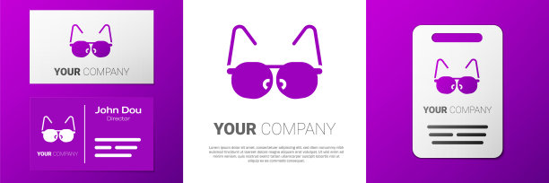 标识眼镜图标孤立在白色背景。眼镜框的象征。Logo设计模板元素。向量图片下载