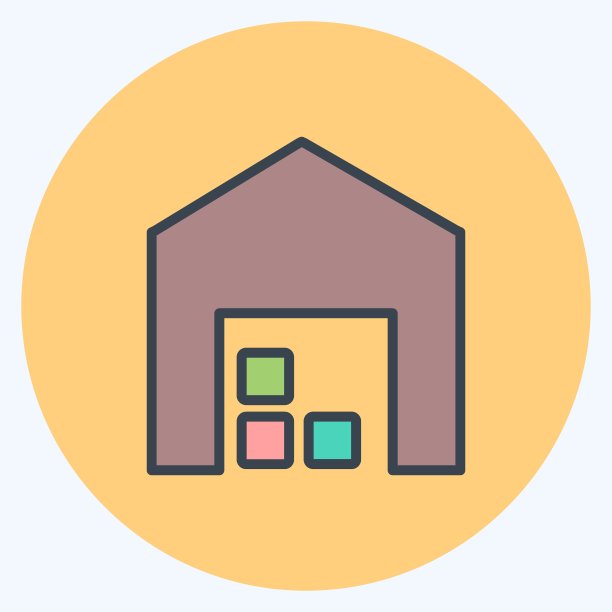 商店图标在时尚的颜色搭配风格孤立在软蓝色背景图片下载