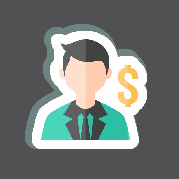 银行家贴纸在时尚孤立的黑色背景图片下载