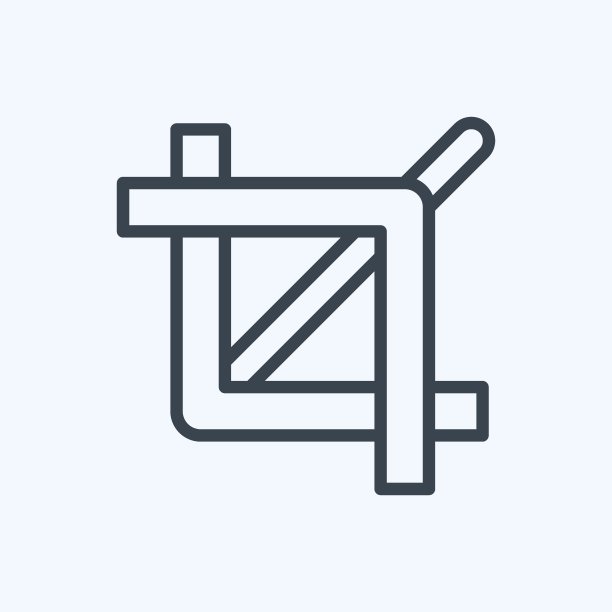 作物图标在时尚线风格孤立在软蓝色背景图片下载