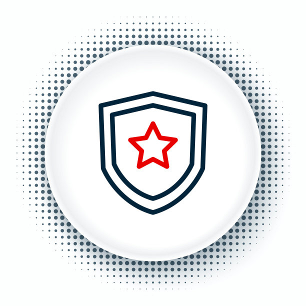 线警察徽章图标孤立在白色背景上。警长徽章标志。色彩斑斓的轮廓的概念。向量图片下载