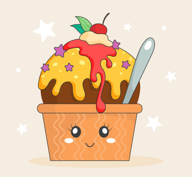 带勺子的冰淇淋图片下载