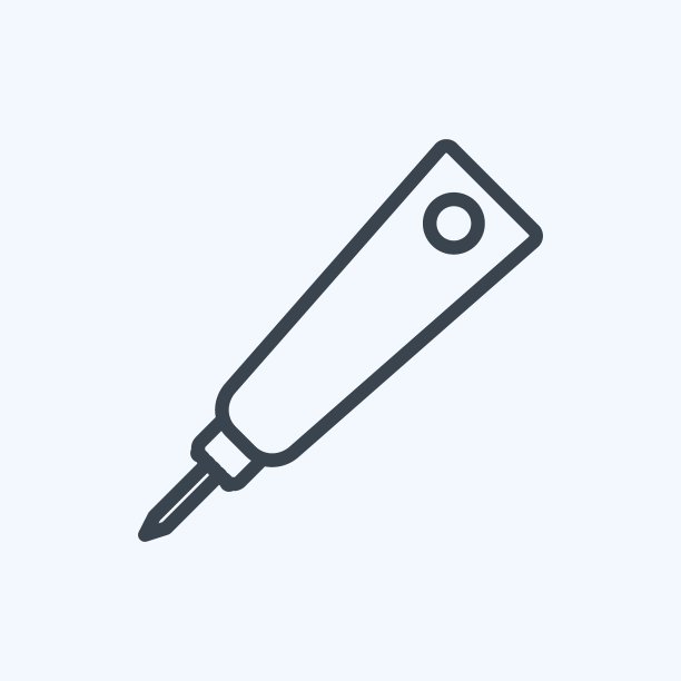 管图标在时尚线风格孤立在软蓝色背景图片下载