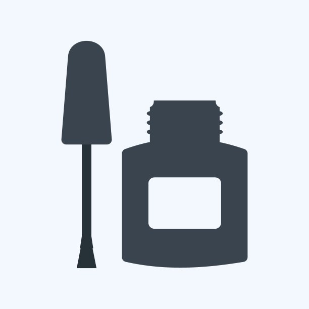 油墨移除图标在时尚字形风格孤立在软蓝色背景图片下载